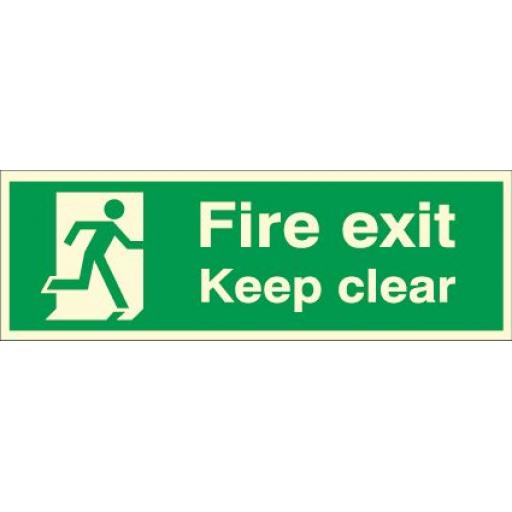 Fire exit - Keep clear - Running man (Photoluminescent)