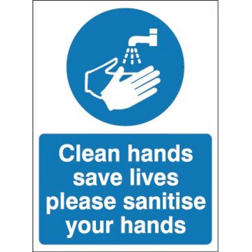 Clean hands save lives please sanitise your hands