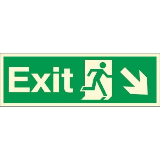 Exit - Running man - Down right arrow (Photoluminescent)