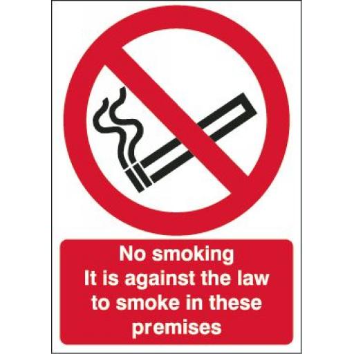 No smoking It is against the law to smoke in these premises