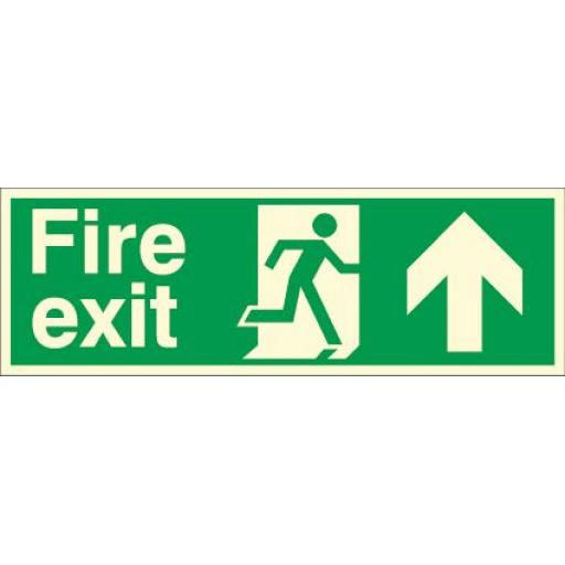 Fire exit - Running man - Up arrow (Photoluminescent)