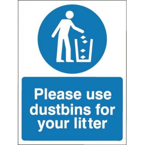 Please use dustbins for your litter