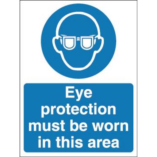 Eye protection must be worn in this area