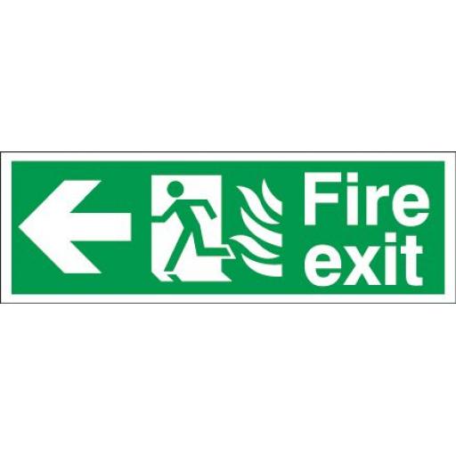 Fire exit - Flame - Running man - Left arrow