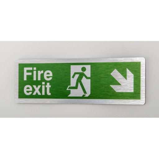 Fire exit - Running man - Down right arrow (Prestige)