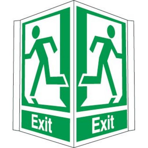 Exit - Running man left and right (Projecting sign)