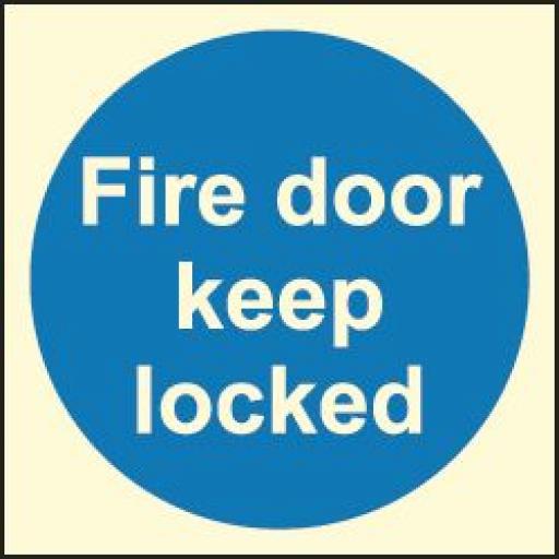 Fire door keep locked (Photoluminescent)