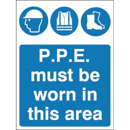 P.P.E. must be worn in this area