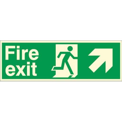 Fire exit - Running man - Right up arrow (Photoluminescent)