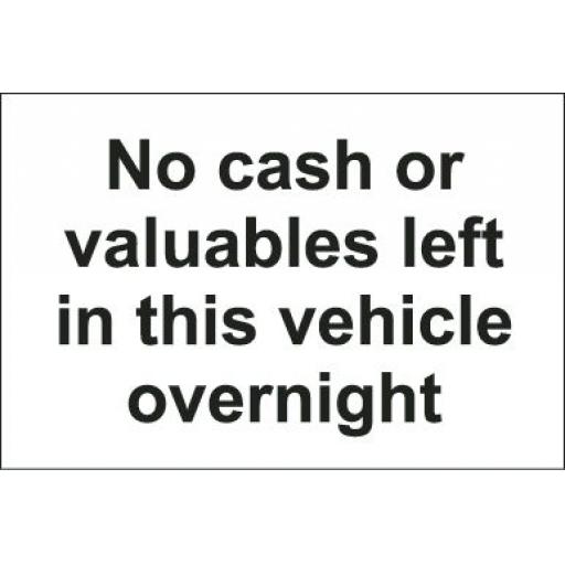 No cash or valuables left in this vehicle overnight