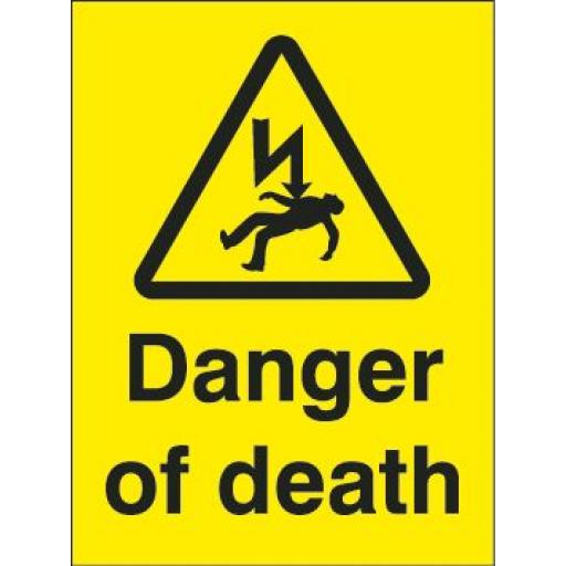 Danger of death (yellow background)