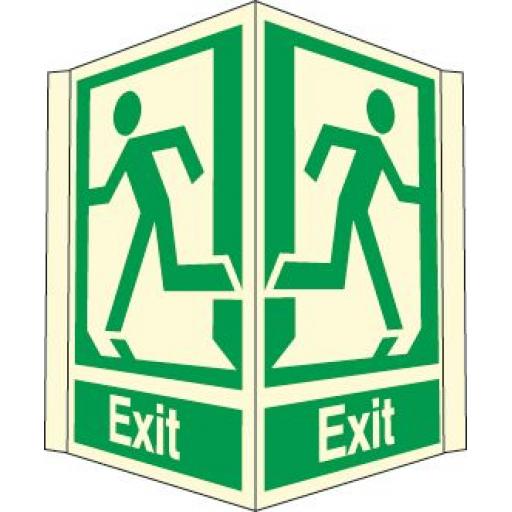 Exit (Projecting sign Photoluminescent )