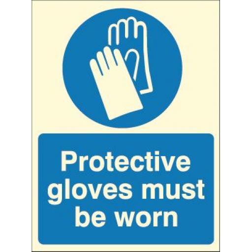 Protective gloves must be worn (Photoluminescent)