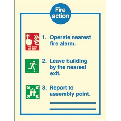 Fire Action - Operate nearest alarm (Photoluminescent)