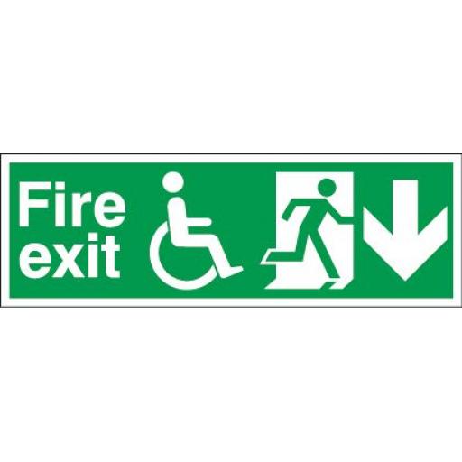 Fire exit - Disabled - Running man - Down arrow