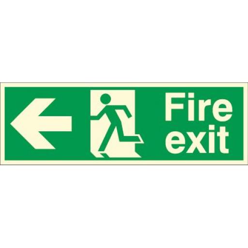 Fire exit - Running man - Left arrow (Photoluminescent)