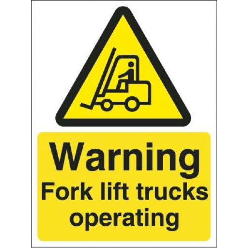 Warning Fork lift trucks operating (Double sided)