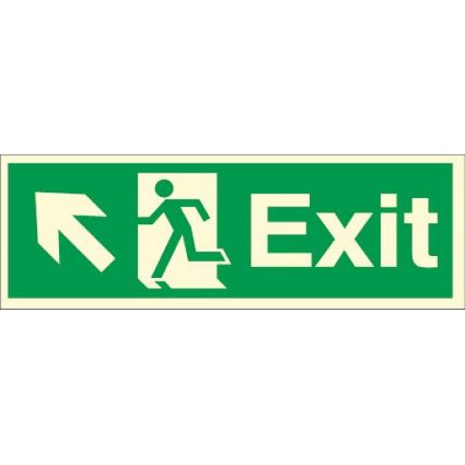 Exit - Running man - Left up arrow (Photoluminescent)