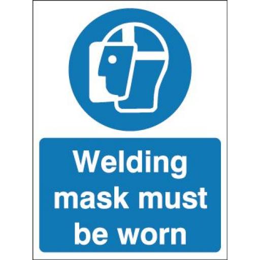 Welding mask must be worn