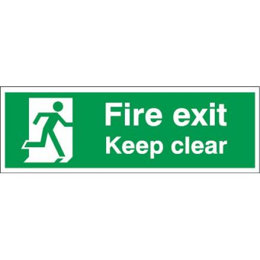 Fire exit - Keep clear - Running man right