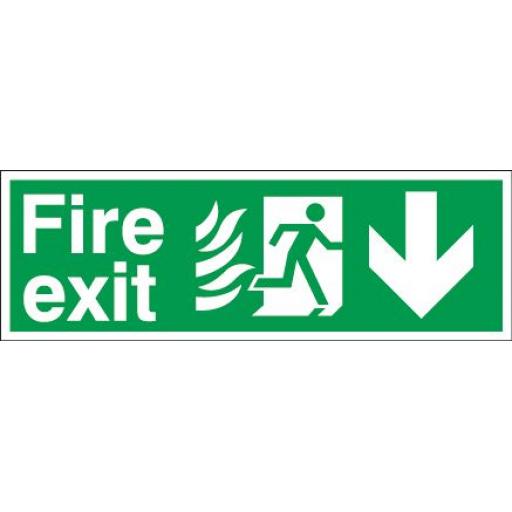 Fire exit - Flame - Running man - Down arrow