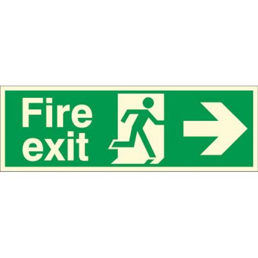 Fire exit - Running man - Right arrow (Photoluminescent)