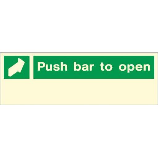 Push bar to open (Photoluminescent)