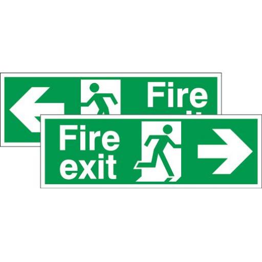 Fire exit - Running man - Right arrow or Left arrow (Double sided)