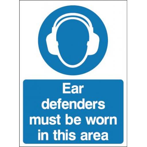 Ear defenders must be worn in this area (Double sided)