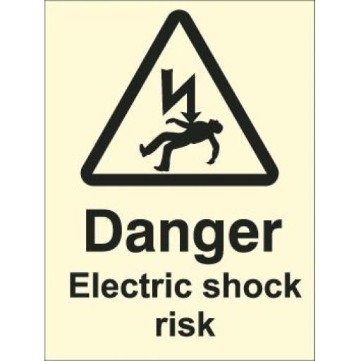 Danger Electric shock risk (Photoluminescent)