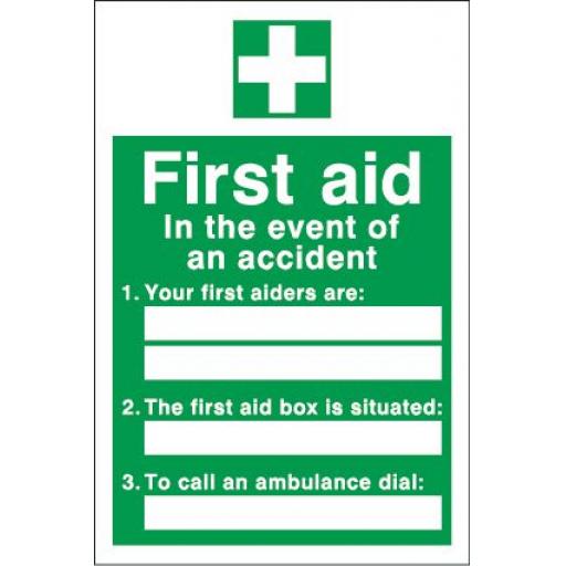 First aid In the event of an accident 1. 2. 3.