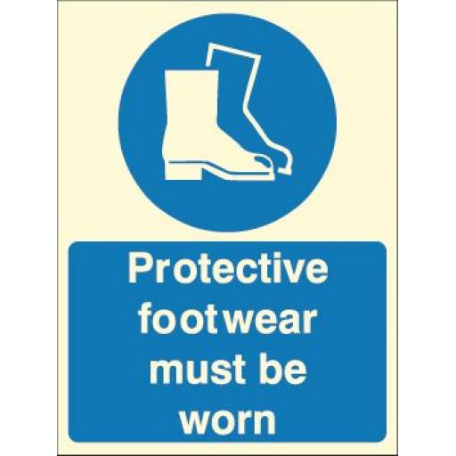 Protective footwear must be worn (Photoluminescent)