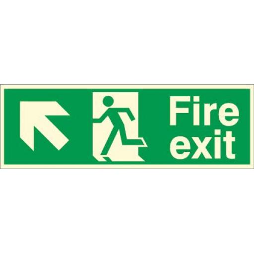 Fire exit - Running man - Left up arrow (Photoluminescent)