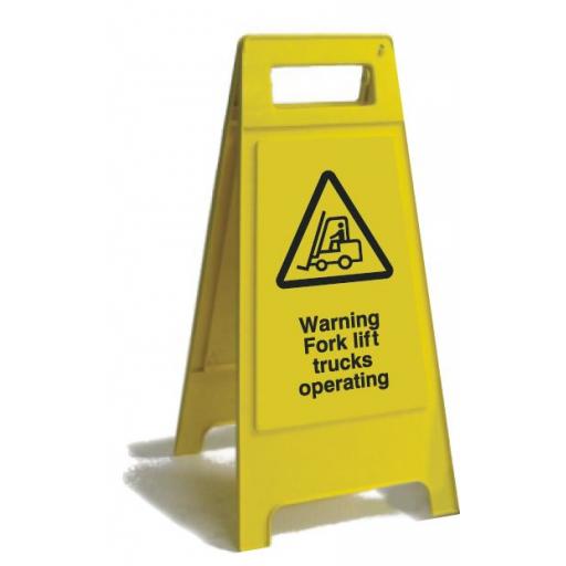 Warning Fork lift trucks operating