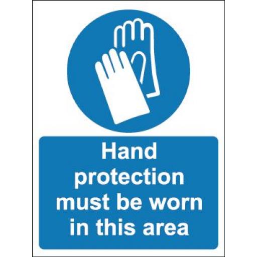 Hand protection must be worn in this area