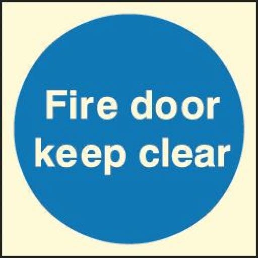 Fire door keep clear (Photoluminescent)