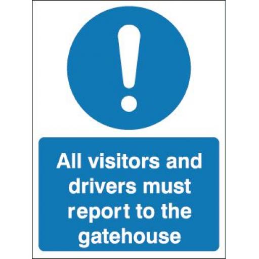 All visitors and drivers must report to the gatehouse