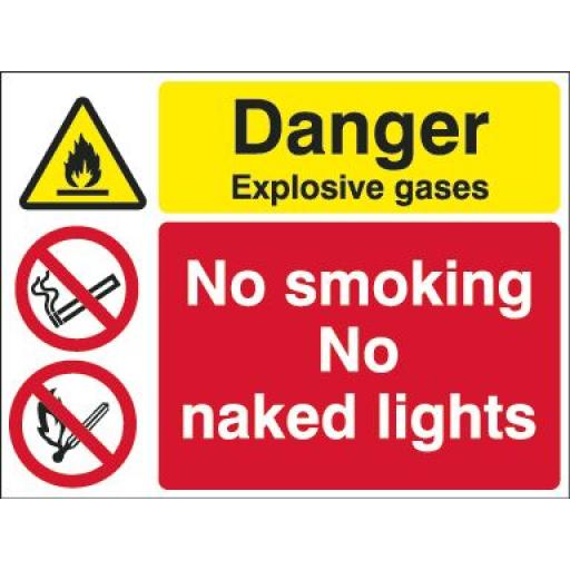 Danger Explosive gases No smoking No naked lights