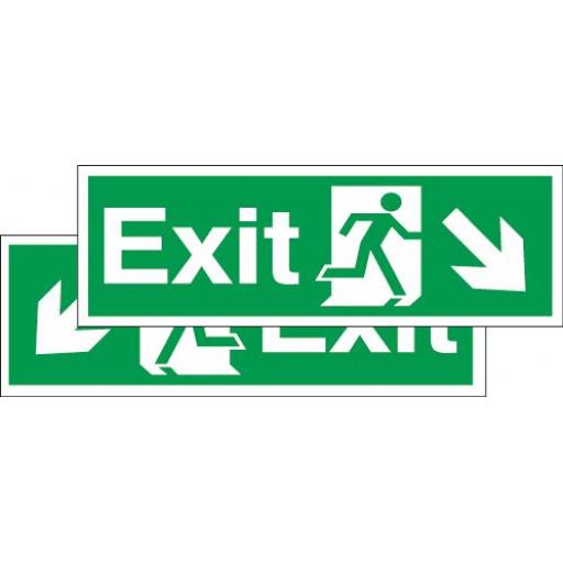 Exit - Running man - Down right arrow or Down left arrow (Double sided)