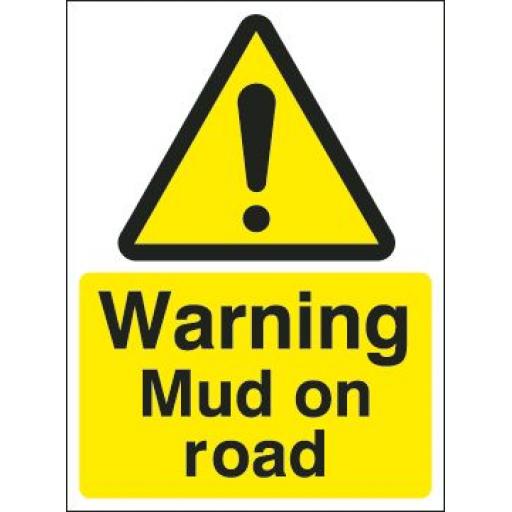 Warning Mud on road