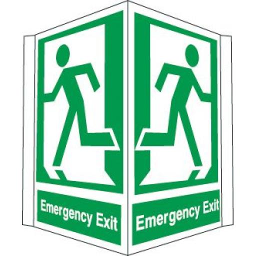 Emergency exit - Running man left and right (Projecting sign)