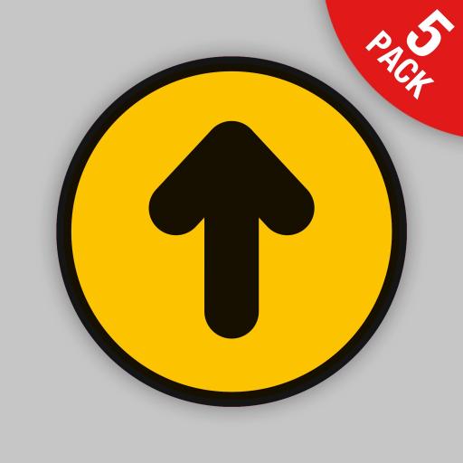 Arrow (Yellow Round) - Floor Graphics (bulk pack)