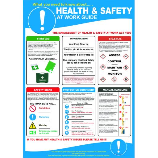 HEALTH & SAFETY AT WORK GUIDE poster
